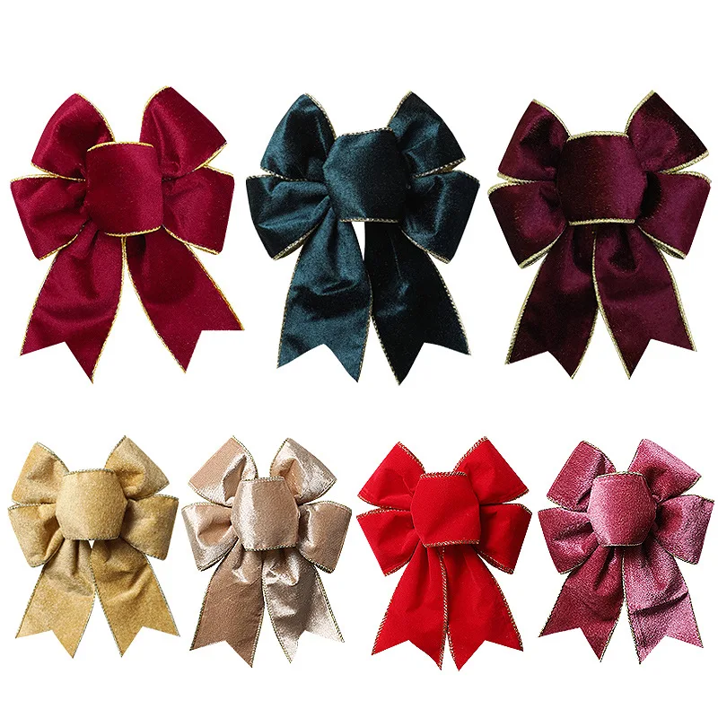 

Wired Edge Tree Bow Luxurious Finished Bow Soft Velvet Craft Bow Elegant Velvet Bow for Gift Wrapping