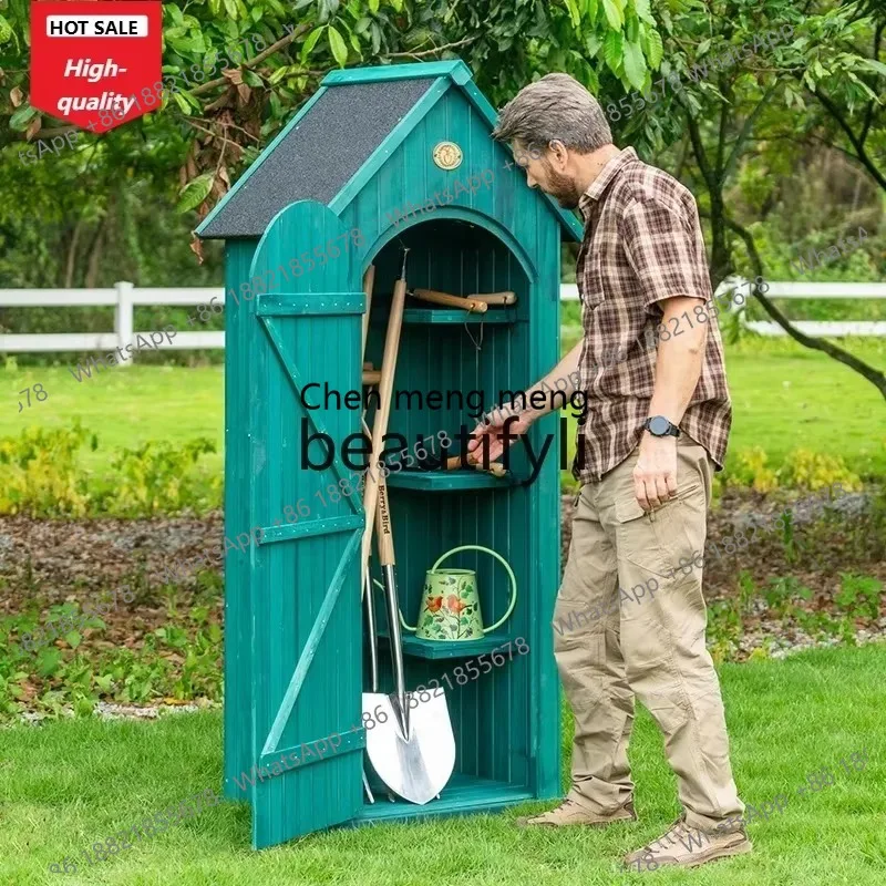 

LHY26 ss Gardening Forest Tool Storage Cabinet for Villa Balcony Outdoor Gardening Small Storage Cabinet Wooden Waterproof