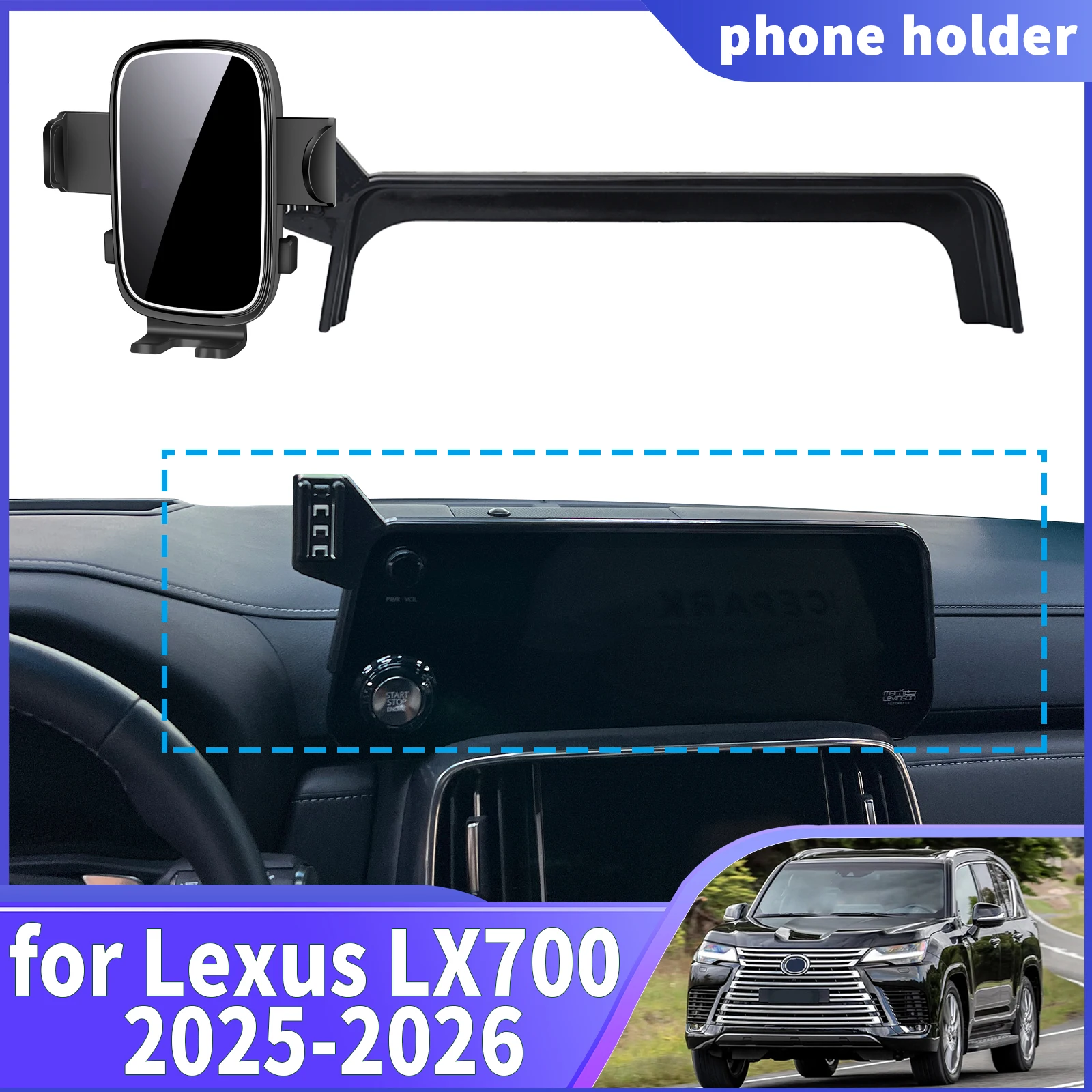 

fit for Lexus LX700 LX 700 2025 2026 LX700H F SPORT Navigation Phone Holder Mount Customized Car accessoires