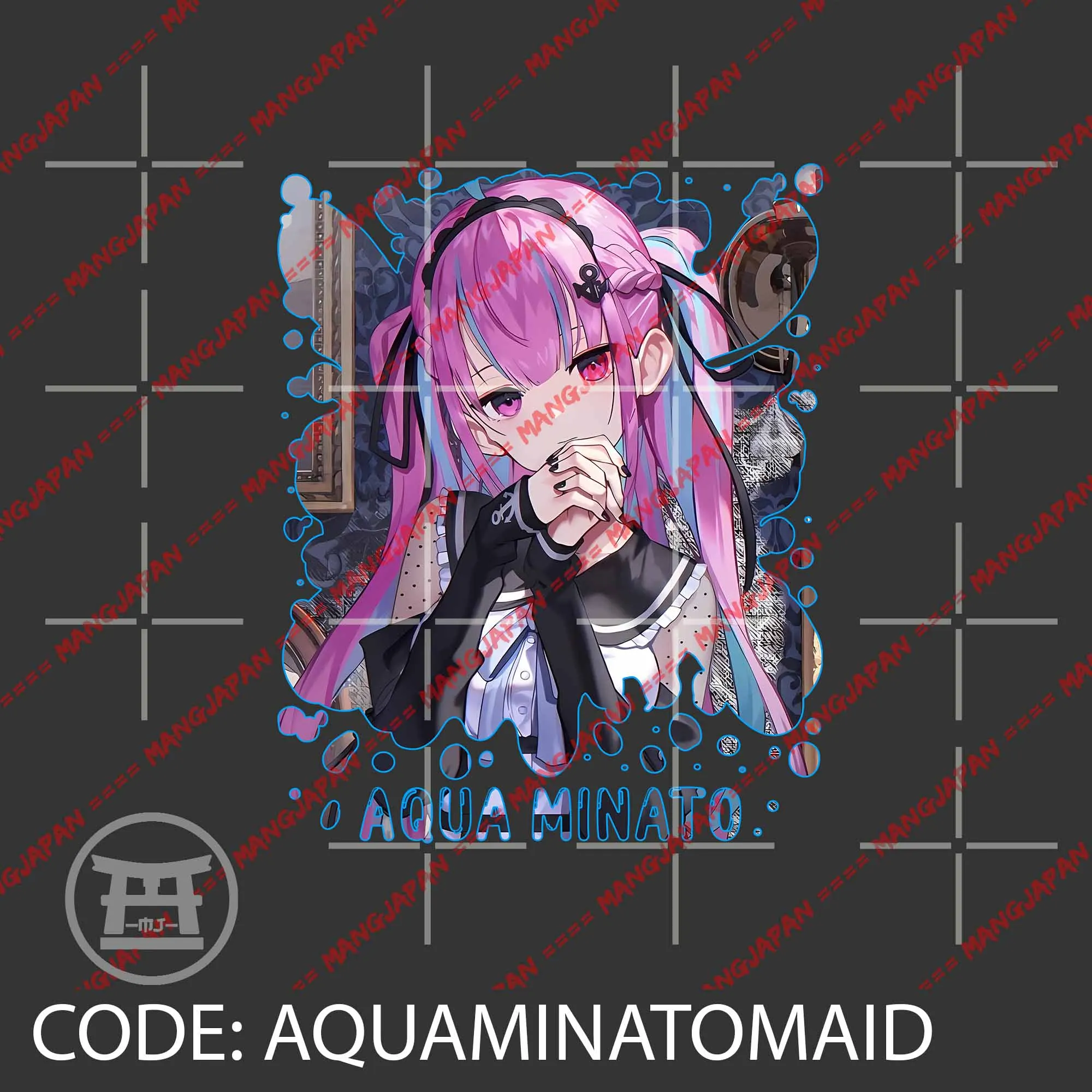 T-shirt distroanime vtuber AQUA MINATO MAID - HOLOLIVE JPN 100% combed 30s