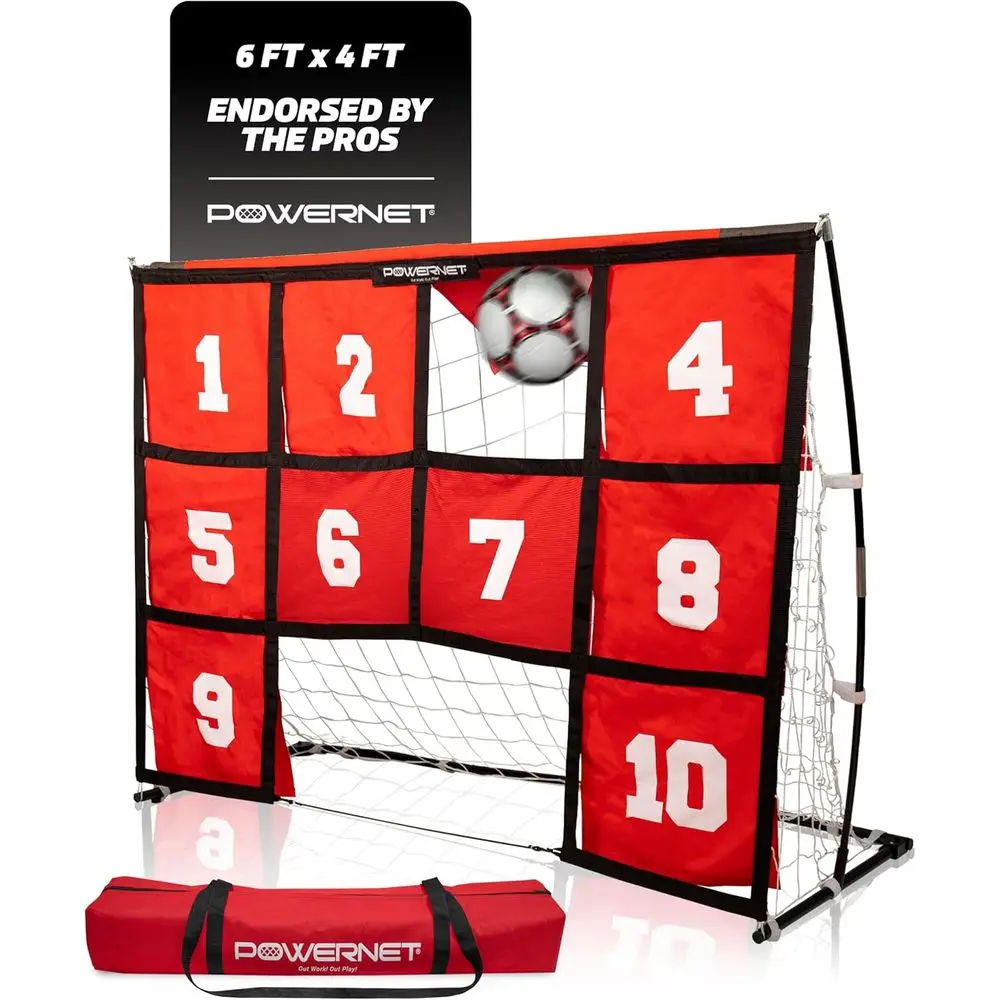 

Portable Soccer Goal with 6x4 Net and 10 Numbered Accuracy Zones for Target Training