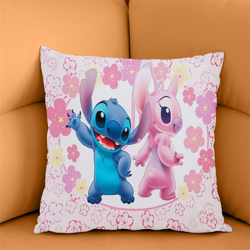Nowy projekt Cartoon Stitch poszewka na poduszkę Lilo & Stitch poszewka na poduszkę Anime Kawaii poszewka na poduszkę dekoracja wnętrz prezent na