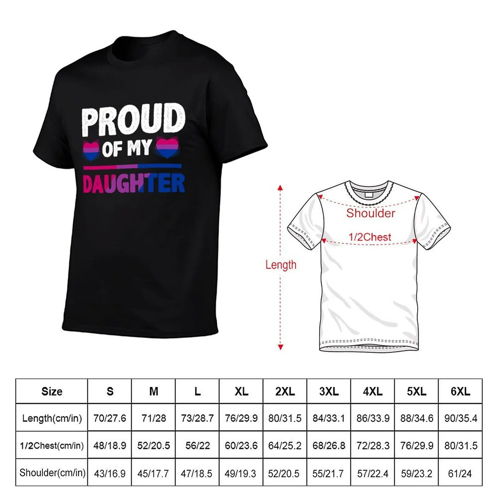 Proud of my Bi Daughter - Proud Mom or Dad Bisexual T Shirt T-Shirt t shirt personalised t shirts designer T-Shirt