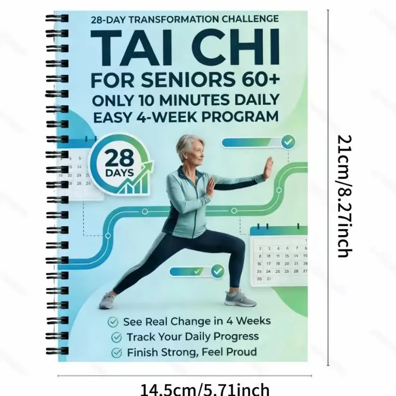 Senior Fitness Book 28 Days Taiji Transformation 10 Minute Daily Exercise Gentle Home Workout Plan For Elder Wellness