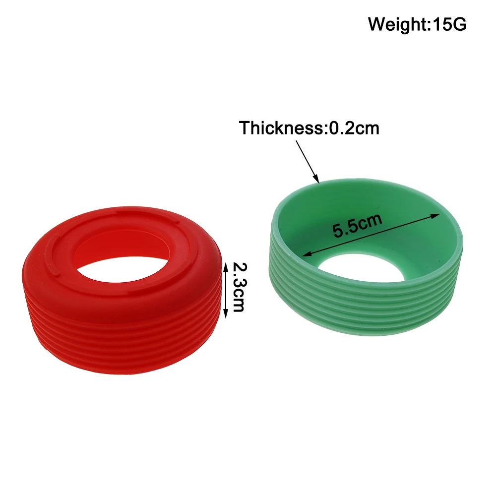 1Pc 5.5cm 15G 15 Colour Threaded  Soft Silicone Cup Bottom Cover Wear Resistant Ring Sleeve Sheath Anti Slip Good Toughness