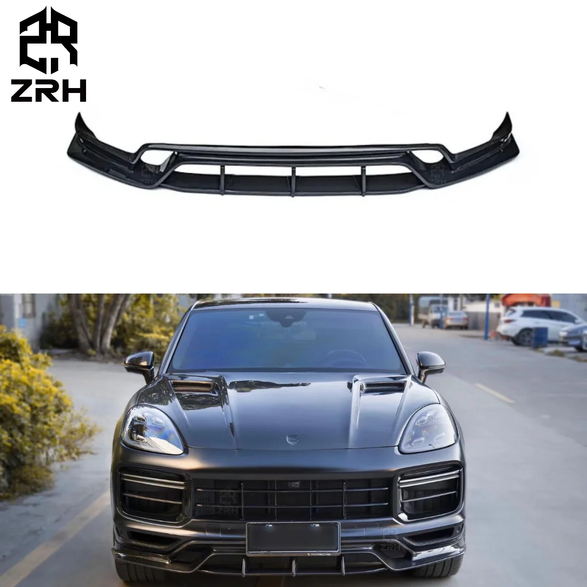 Carbon Fiber Front Lip CMST Style For Porsche Cayenne 9Y0 Carbon Front Bumper Lip Splitter Diffuser Side Skirt