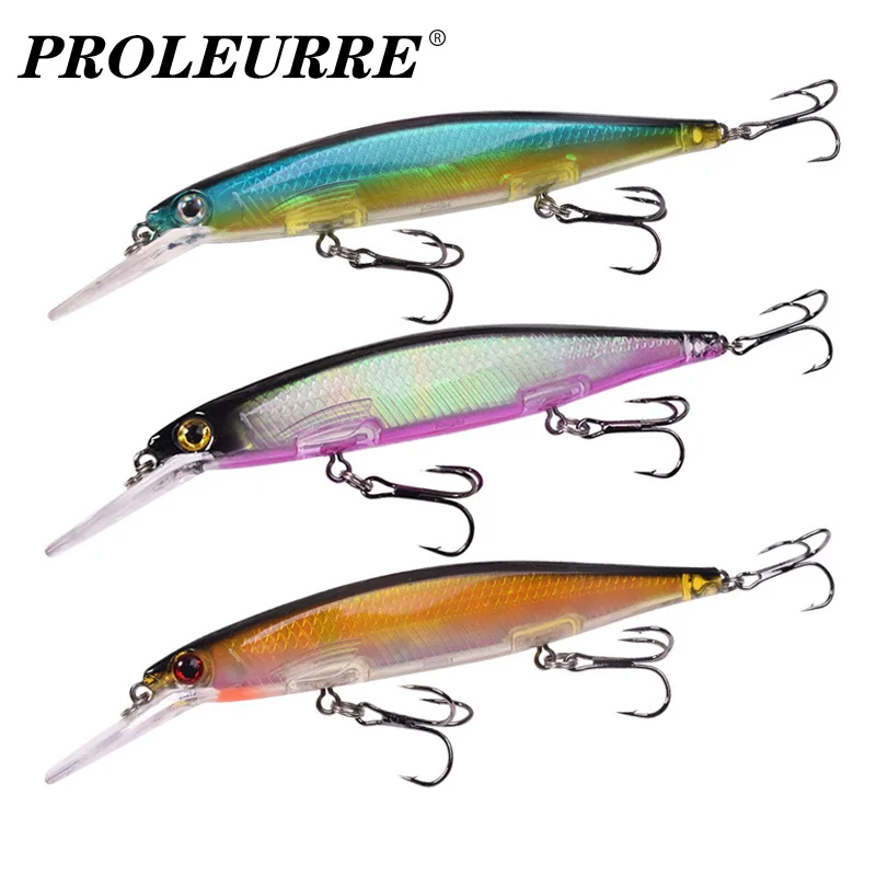 

1Pcs Floating Minnow Fishing Lure 12.5cm 12.8g Artificial Bait 3D Eyes Plastic Wobbler Lures for Pike Bass Crankbait Jerkbait