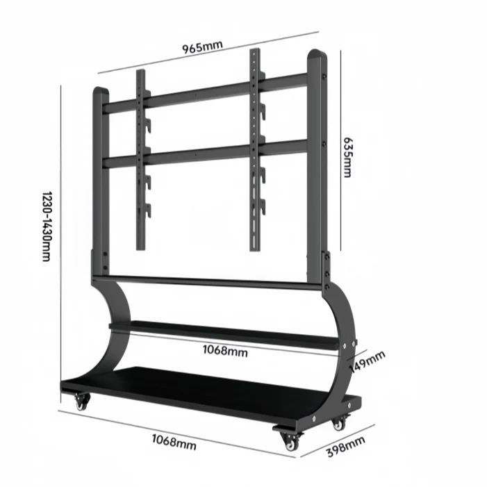 

Luxury Wooden Mobile Tv Stand with Wheels Plasma Lcd Tv Trolley Stand Movable Tv Cart