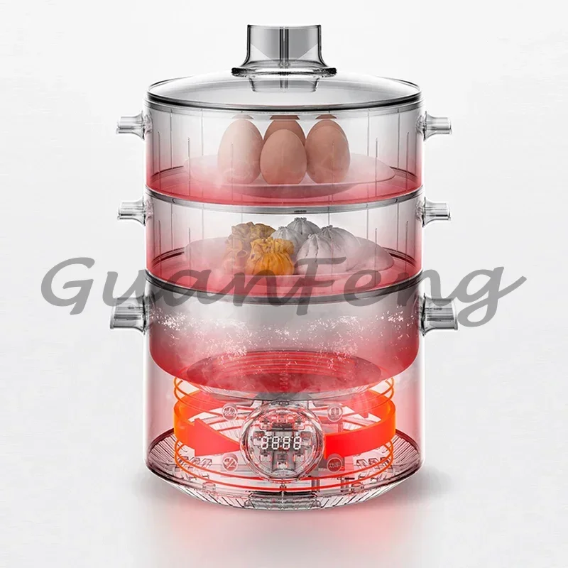 Intelligent Electric Steamer Household Multi-function Large-capacity Automatic Steamer Stainless Steel Appointment