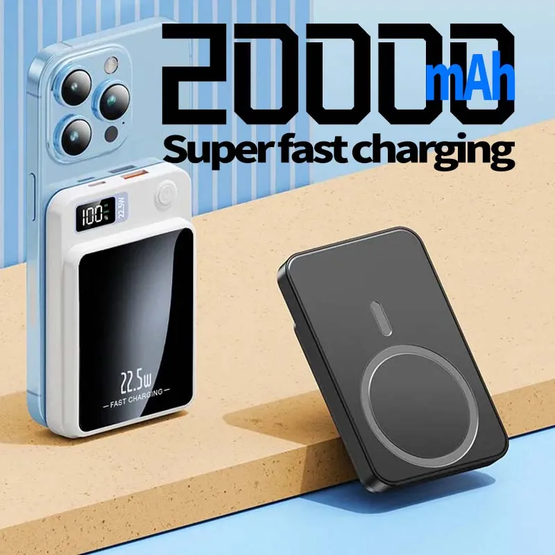 

100000mAh Magnetic Powerbank Magnetic Power Bank Wireless Fast Charger For iPhone Backup battery For Magsafe