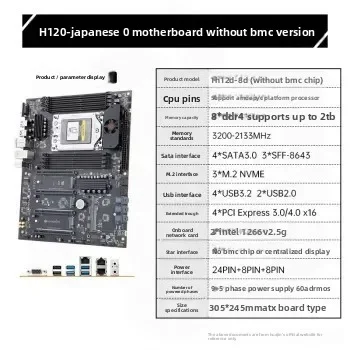 اللوحة الرئيسية لخادم H12D-8D EPYC AMD EPYC7002/7003 (باستثناء BMC) #2