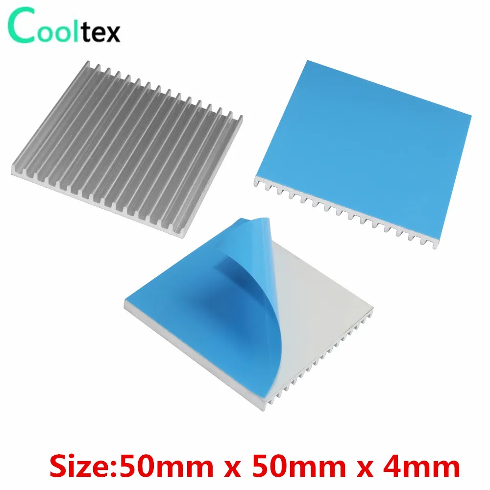 20pcs 50x50x4mm Aluminum Heatsink heat sink Cooling for Electronic Chip Heat Dissipation With Thermal Conductive Tape