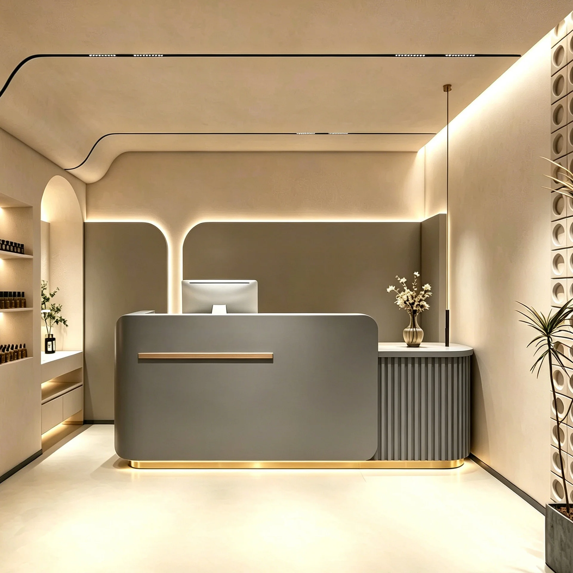 *#o Hot High Gloss Painting Reception Counter Lacquered Office Reception Desk Store Company Welcome Consultation Desk