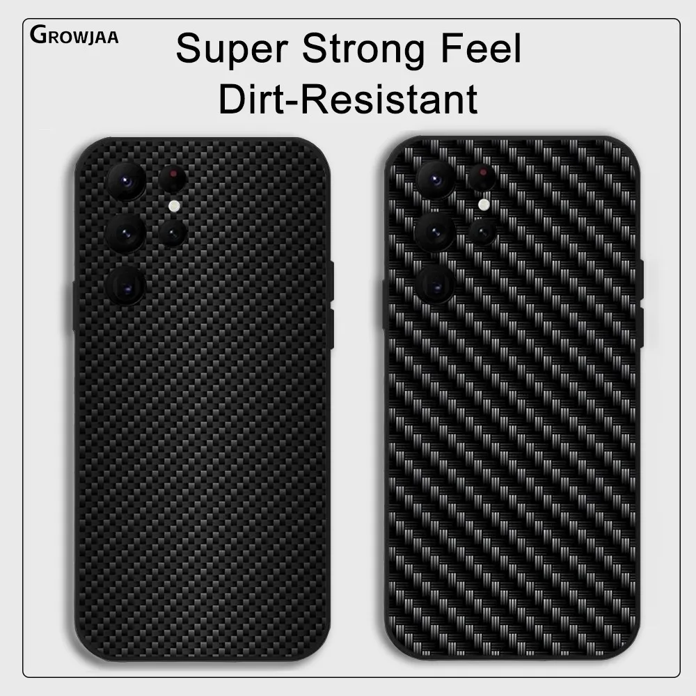 

Luxury Gloss Real Carbon Fiber Phone Case for Samsung Galaxy S24 Ultra S22 S23 Ultra S21 S20 5G Protective Silicone TPU Funda