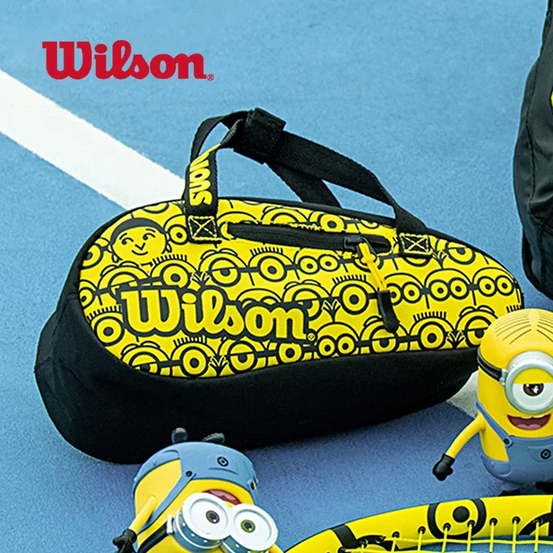 Wilson 2024 New Men's and Women's Joint Keychain Creative Pencil Case Mini Tennis Racket Bag Pencil Case