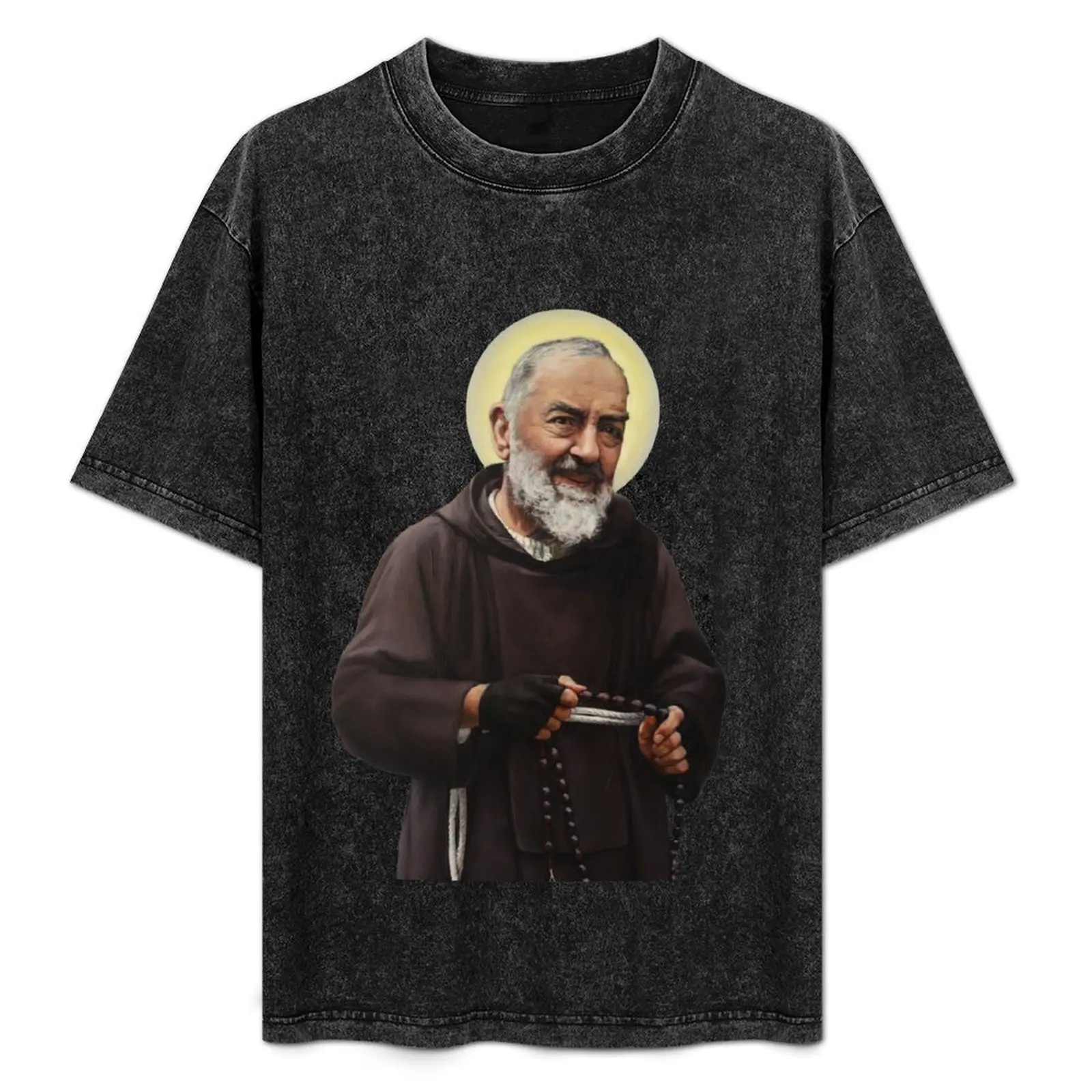 

Padre Pio (transparent background design) T-Shirt Casual Graphic Print Tee