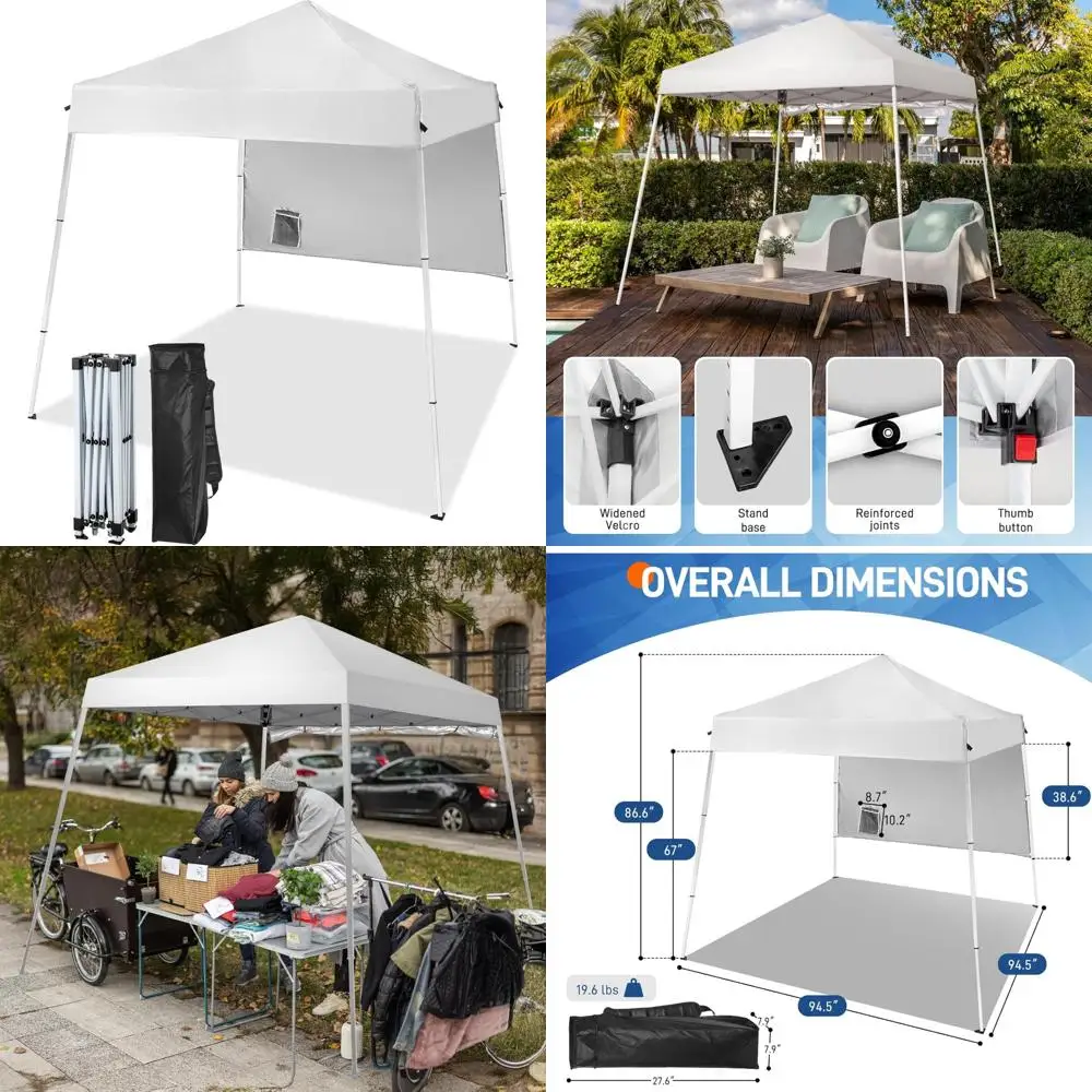 

Водонепроницаемая коммерческая палатка-альтанка с защитой от ультрафиолета, 6x6 футов, наклонными ножками и одной боковой панелью