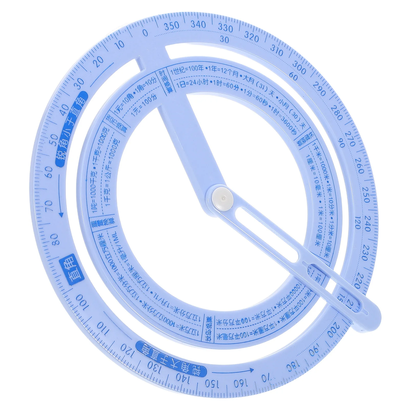 4pcs Protractor 360° Rotating Angle Measuring Tool For Woodworking Engineering Drawing School Projects Plastic