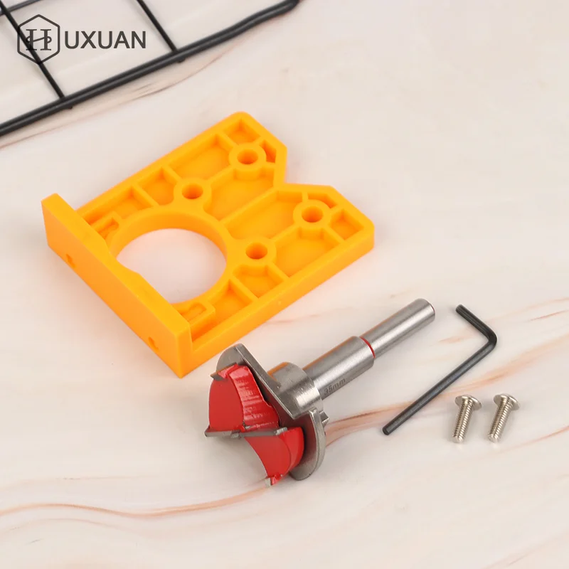 35mm 힌지 구멍 드릴링 가이드 로케이터 힌지 드릴링 지그 드릴 비트 목공 도어 홀 오프너 캐비닛 액세서리 도구