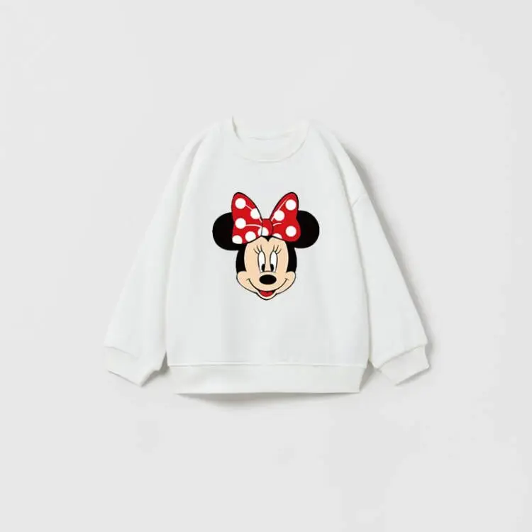 Cartoon Sweatshirts Pure Color Casual Sports Long-sleeved TShirt For Boys And Girls Fashion Wear Cute New Style Cotton Hoodies