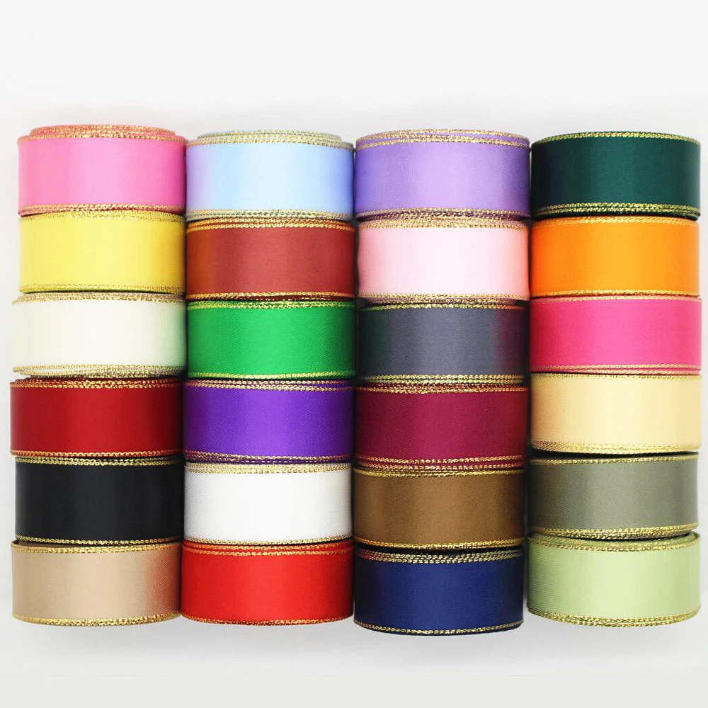 10mm/22mm/38mm phnom penh ribbon 50 yards DIY handmade materials headdress bow gift packaging festival Double sided satin cake