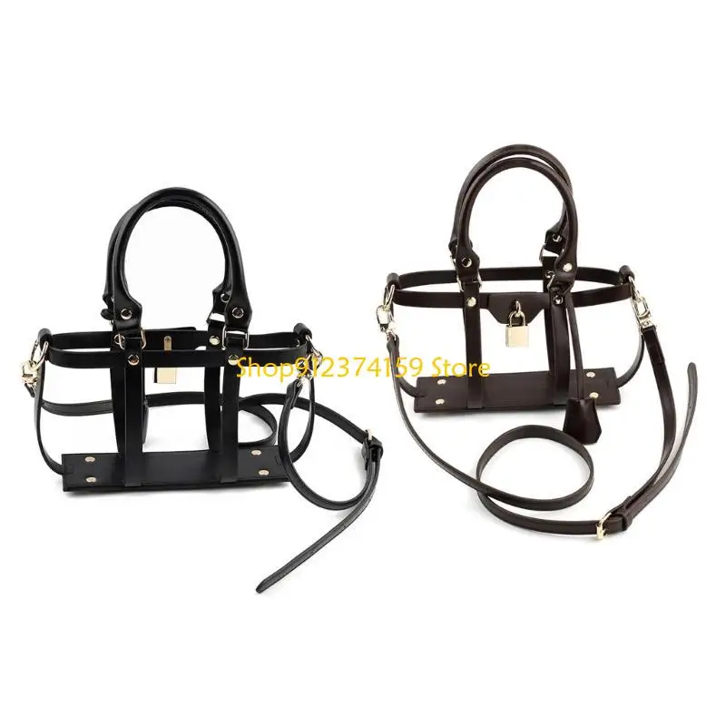 

G5AE Hollow Tote Tote Bag Set Set Diy Crossbode Bag Accessy Accessy Pu Encasement для сумочки Black/Coffee