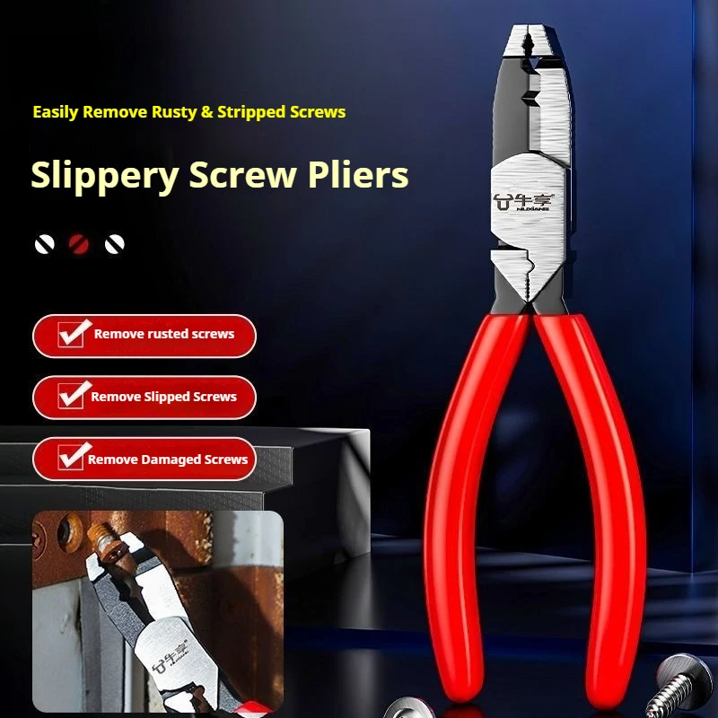Professional Anti-Slip Disassembly Pliers Quick Cut Wire Stripper, Crimper & Rust Removal Tool for Automotive/Industrial Repair