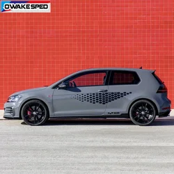 1 Set Car Sticker Body Door Side Skirt Vinyl Decal For Volkswagen Golf 4 5 6 7 TSI TCR Polo Racing Decal Auto Accessories