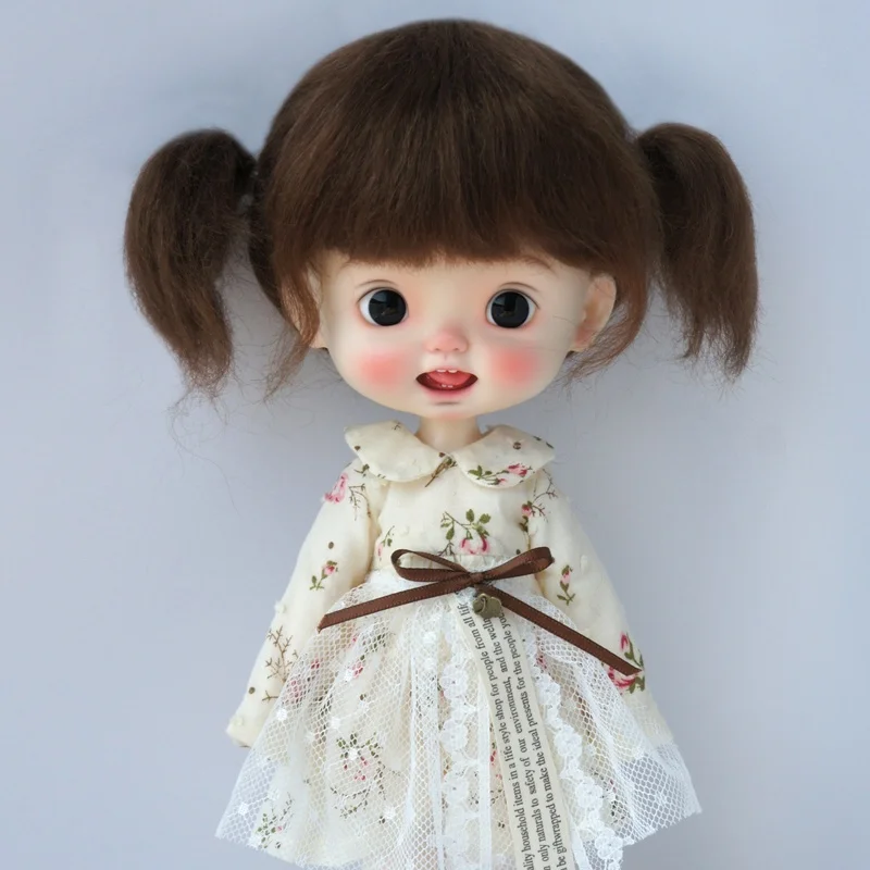 

JD203 9-10inch 10-11inch Lovely Twins Pony Mohair Blythes Qbaby Pullip Doll Wigs