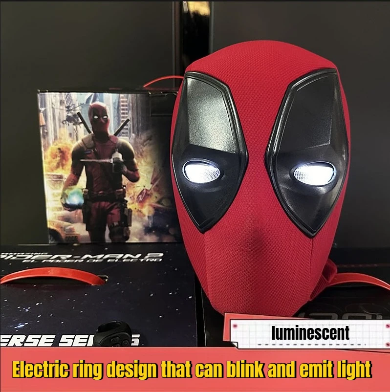 

Электрический шлем-наушники Дэдпул: светящийся, мигающий, маска для косплея, игрушка Marvel, украшение, новинка 2026 года, популярный товар