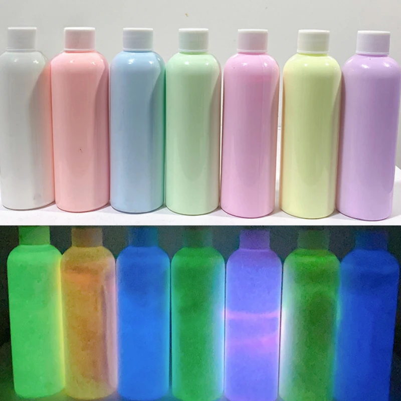 120/500g Glow-in-the-dark Fluid Painting Acrylic Paint Fluid Bear Diy Luminous Pigments for Artwork Party Supplies