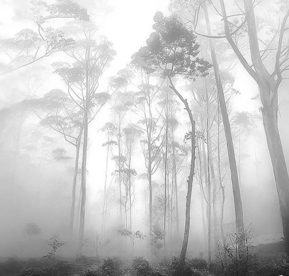 Custom European caramel black white line forest wallpaper for tropical rain forest 3D mural Home background wall 3d wallpaper