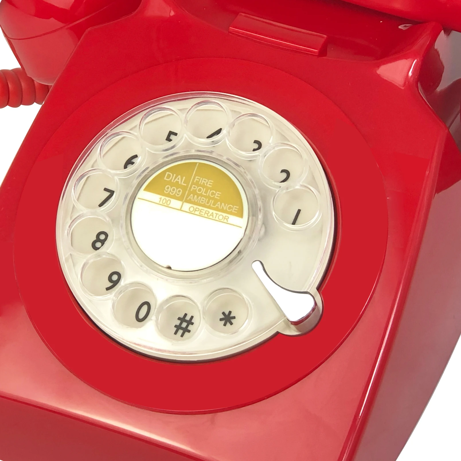 Corded Telephone,Red Retro Phones,1960s\' Old Fashion Landline Phones Vintage Rotary Dial Phone for Home Office Shops Art Decor