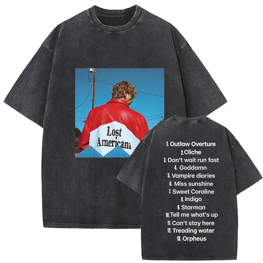 الصيف مغني الراب رشاش كيلي ألبوم 2025 نمط تي شيرت للرجال النساء ريترو غسلها الهيب هوب القوطية تي شيرت كبير #1