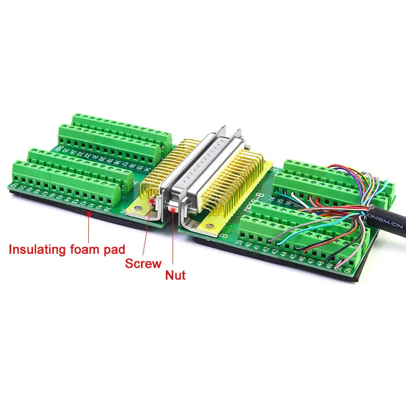 DB50 Solder-free Connector Solid Pin 3 Rows of 50 Cores Terminal Blocks Male Female Board 50 Pin Double-shielded 1-meter Cable view 3