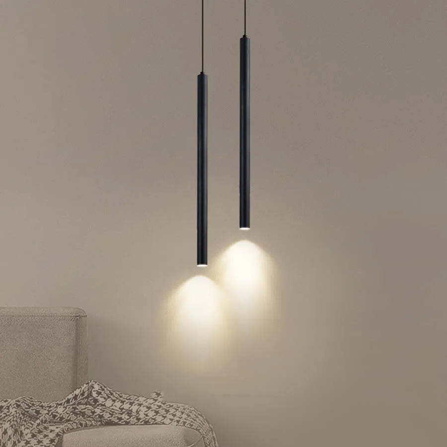 nordic long tube led pendant lights modern kitchen pendurado lampada quarto de fundo cob cilindro lampada pingente preto e branco 01