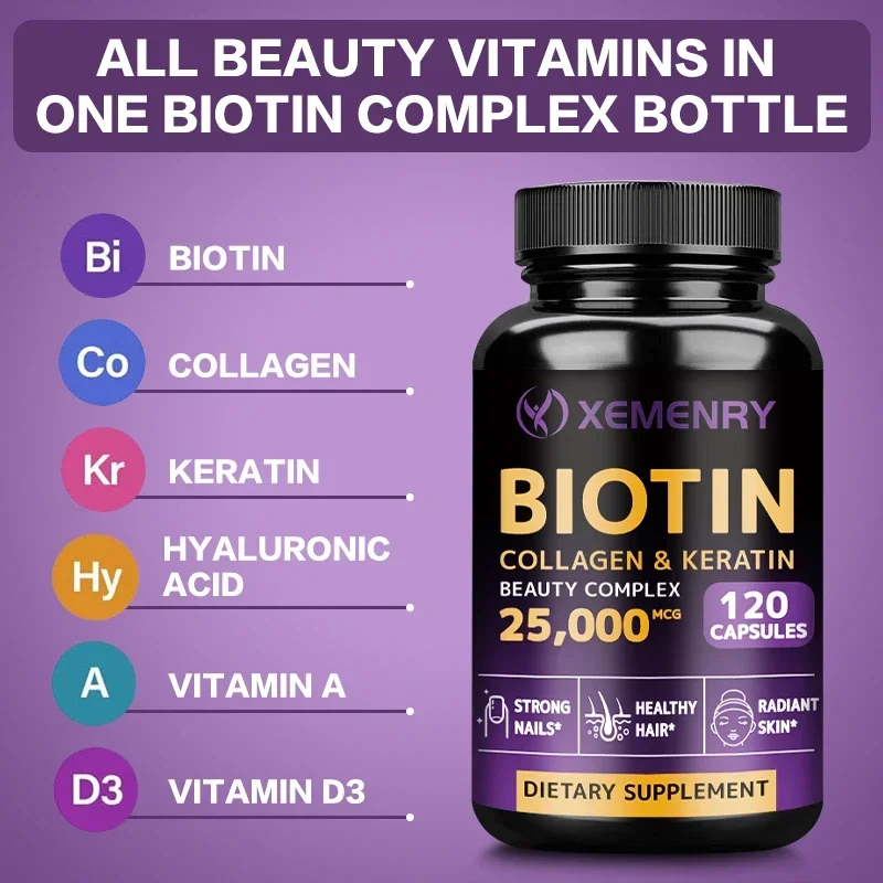 Biotin | Collagen | Keratin | Hyaluronic Acid - Hair Growth Supplement, Skin and Nail Health