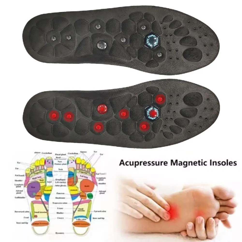 Premium Orthopedic Magnetic Therapy Insoles Arch Support Shoes Pads Magnet Soft Rubber Health Therapy Acupuncture Insoles Unisex