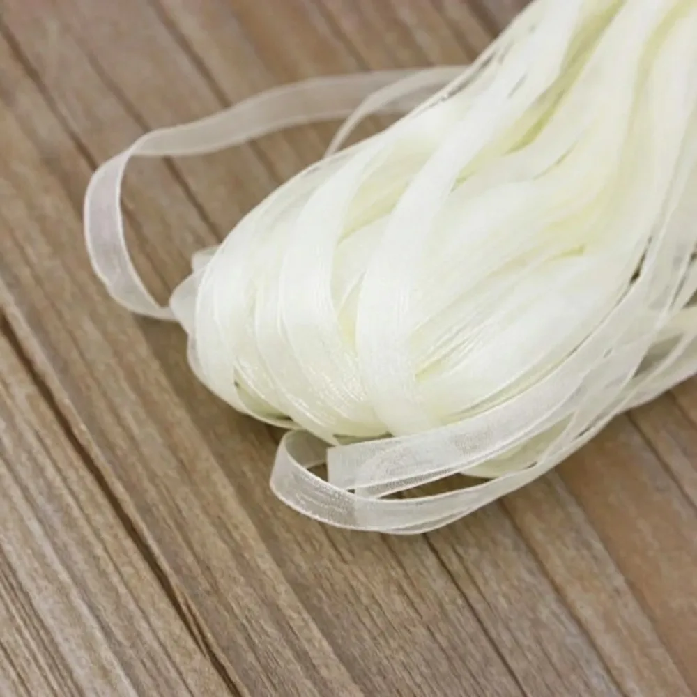 

6mm Width Organza Ribbon Sheer Texture 40 Meters Length Decorative Band Bouquet Decoration Decorative Chiffon Ribbon
