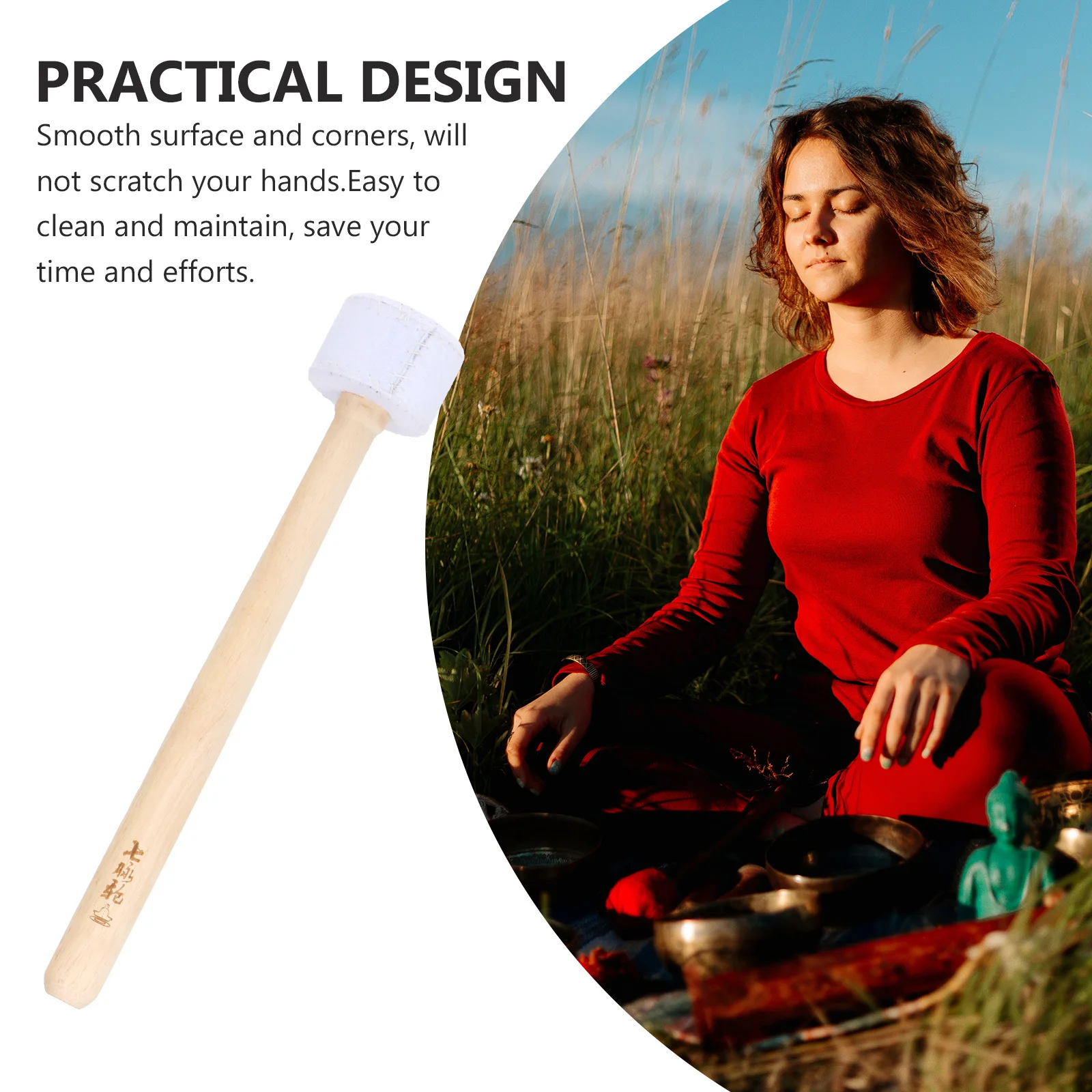 

Bowl Stick Hammer Tibetan Singing Striker Wrapped Mallet Supply Manual Silica Gel