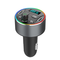 T69 bluetooth V5.0 FM Transmitter Dual 20W PD Car Charger 9 Colors Backlit Light Digital Display Hands-free Calls Voice Control