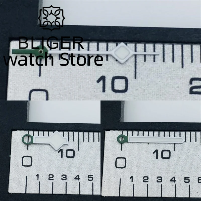 Bliger Uhrzeiger weiß grüne Zeiger c3 leuchtende Passform nh34 nh35 nh36 nh37 nh38 nh39 Uhrwerk