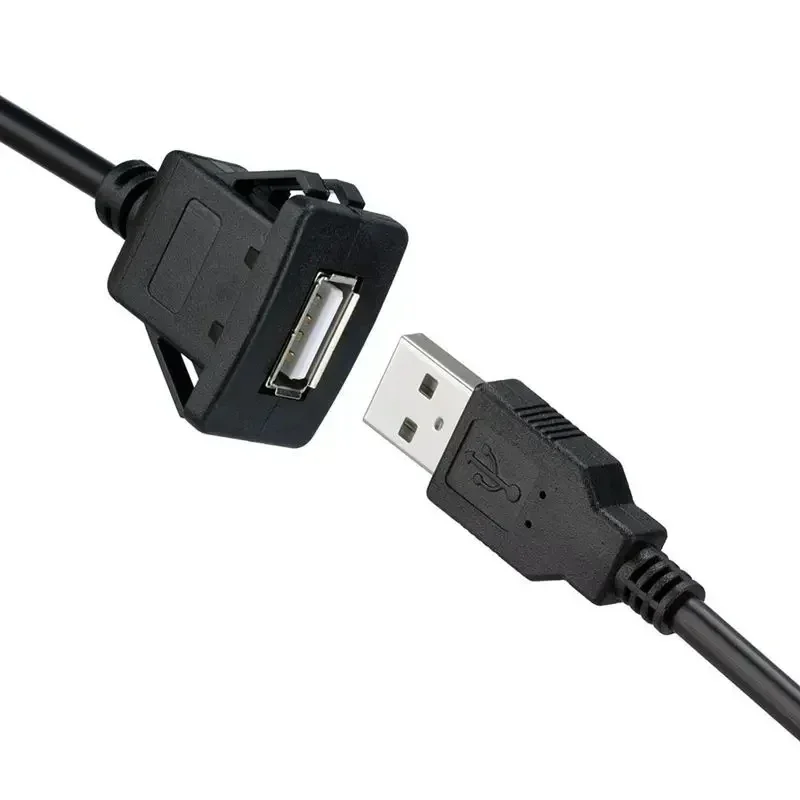 Car Dashboard Extension Cable USB Panel Waterproof Cable Usb2.0 Male To Female Car Extension Cable 1m 2m