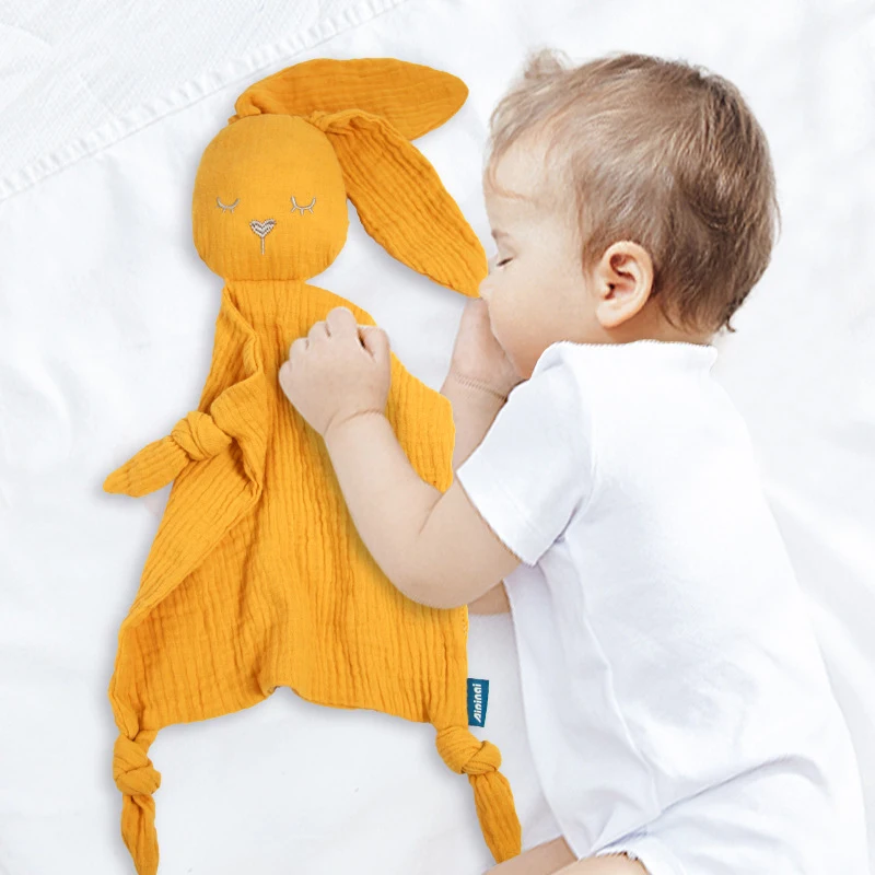 Baby Muslin Tröster Decke Weiche Baumwolle Kaninchen Neugeborenen Schlaf Spielzeug Bunny Puppe Infant Lätzchen Baby Beschwichtigen Handtuch Schnuller Decke