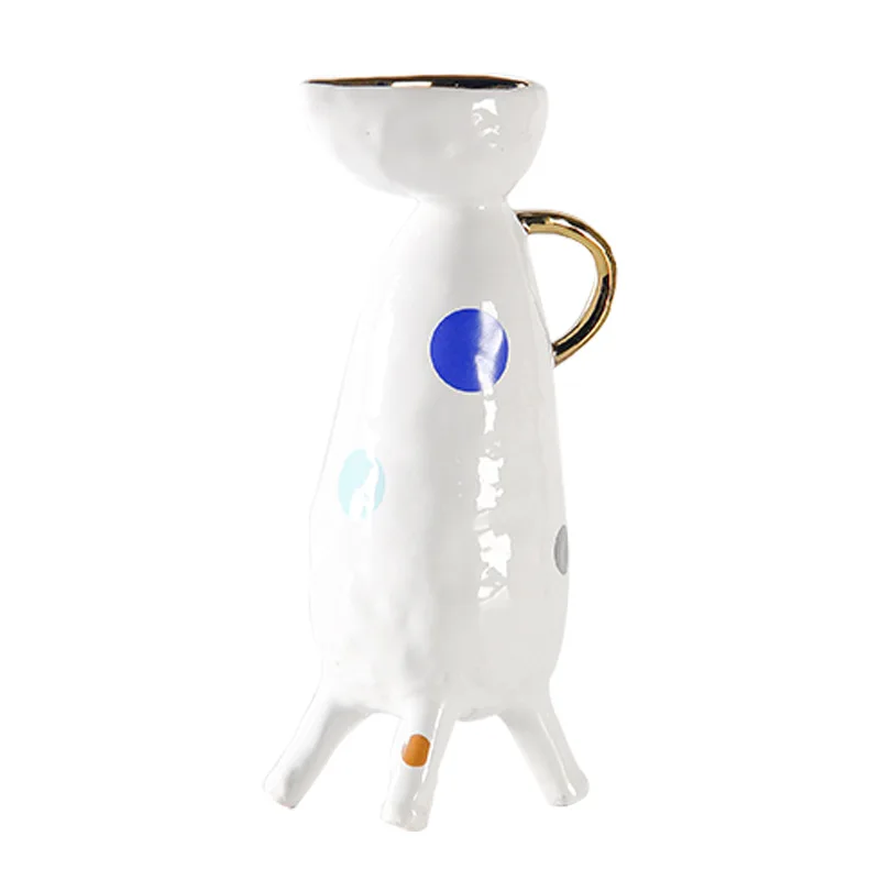 

Nordic modern ceramic flower ware irregular art doll character vase designer good-looking