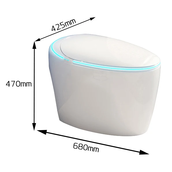 Toilette elettrica a filo automatico a forma di uovo di lusso Bidet intelligente WC Bagno Toilette intelligenti con telecomando