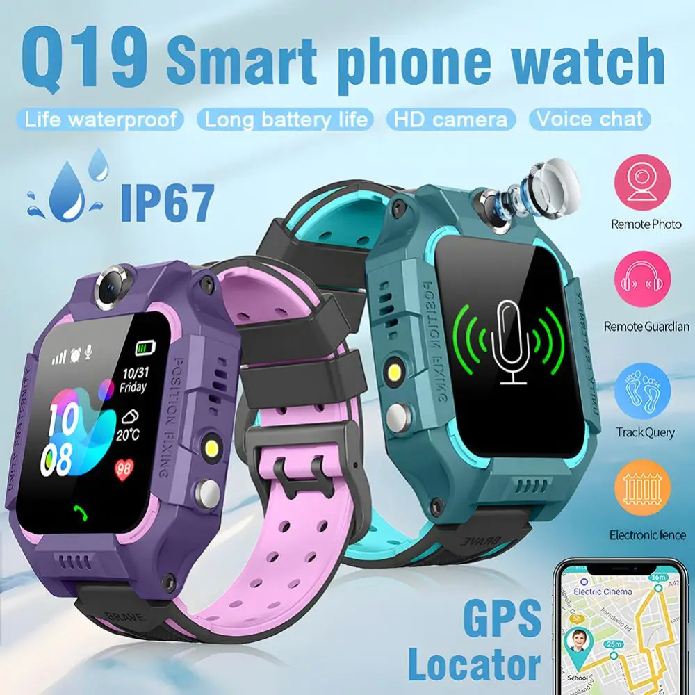 أطفال 2G ساعة ذكية SOS LBS المقتفي الموقع للأطفال SmartWatch كاميرا IP67 مقاوم للماء لعبة تعلم اتجاهين الاتصالات