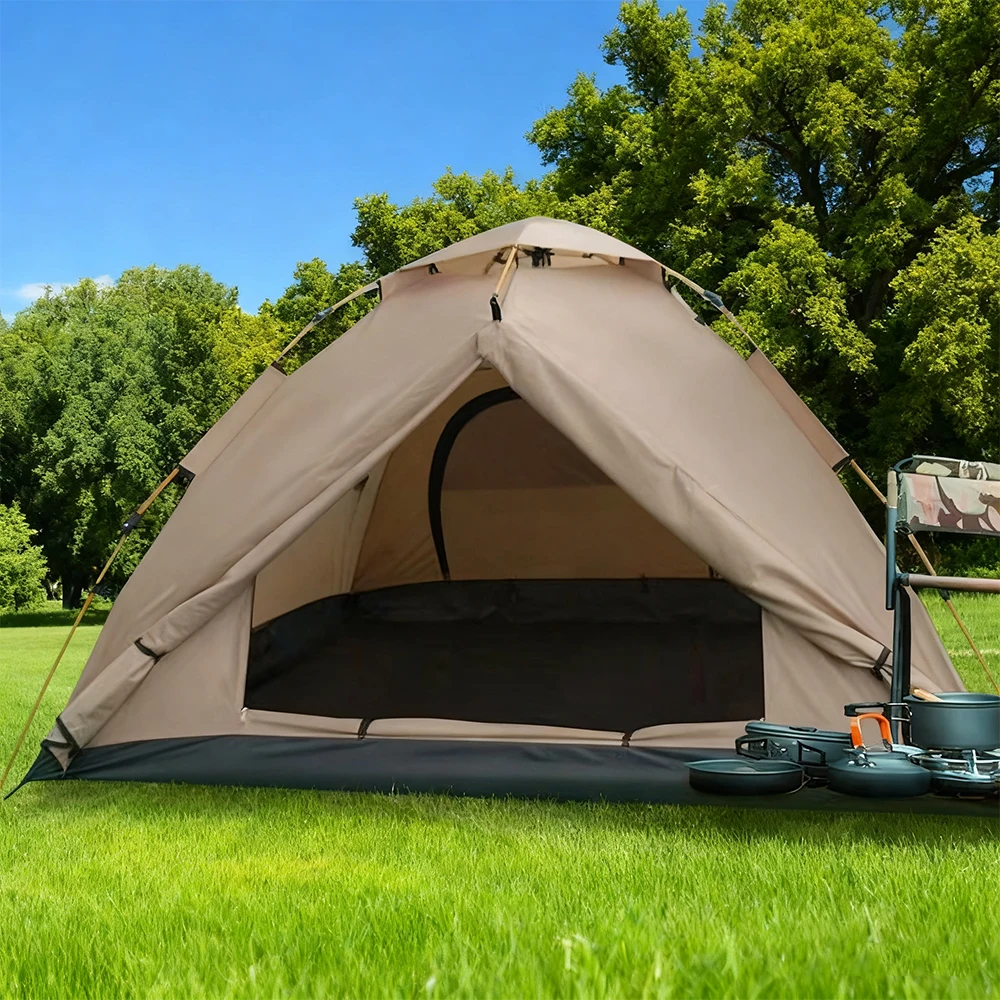 

STLF Custom Double-Layer Automatic Pop-Up One Bedroom Three-season Outdoor Camping Tent Rainproof & UV-Resistant Portable 3-4 Pe
