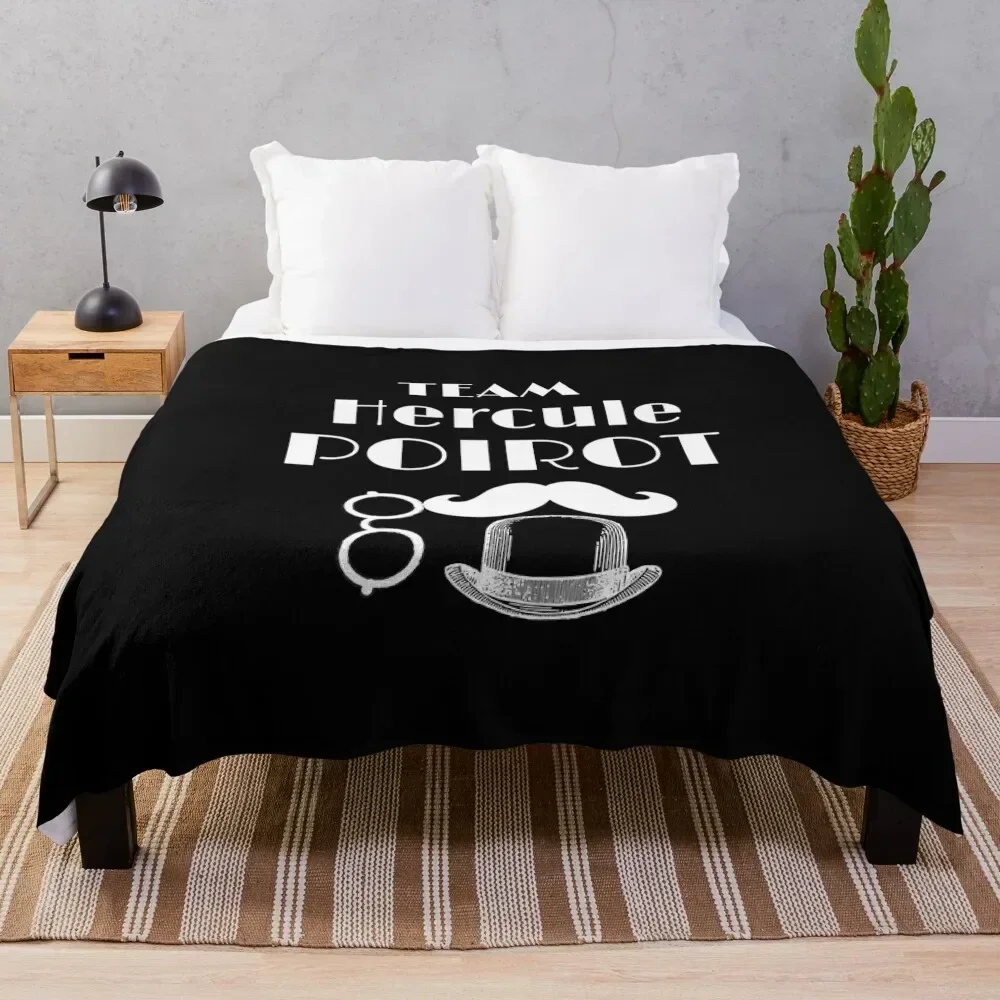 TEAM HERCULE POIROT - TEE SHIRT AND MUG - HUMOR Throw Blanket Luxury St Soft Plush Plaid Blankets