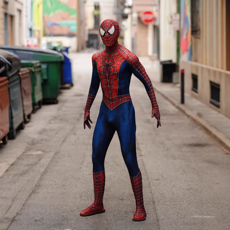 Spider Hero Cosplay Costume Bodysuit Jumpsuit Luxury Stereoscopic Eyes Mask for Adult Halloween Carnival Party Role Play Outfit view 2